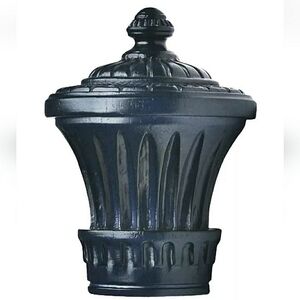 NEW Kirsch 1-3/8" Charleston Curtain Rod Finials! (2-Pack Set) Color: Black.